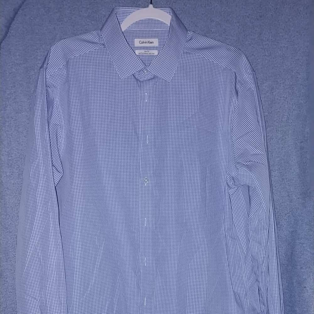 Calvin Klein Blue Classic Button Dress Shirt